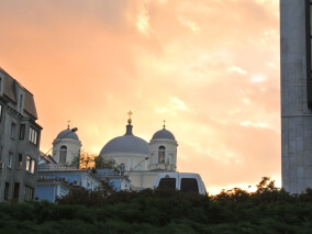 Uma igrena sob a luz do nascer do sol